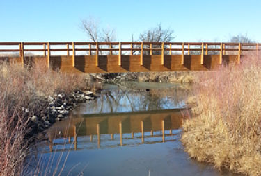 A bridge over a stream of water