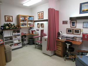 A small laboratory stocked with equipment