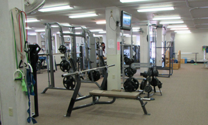 A room filled with exercise equipment